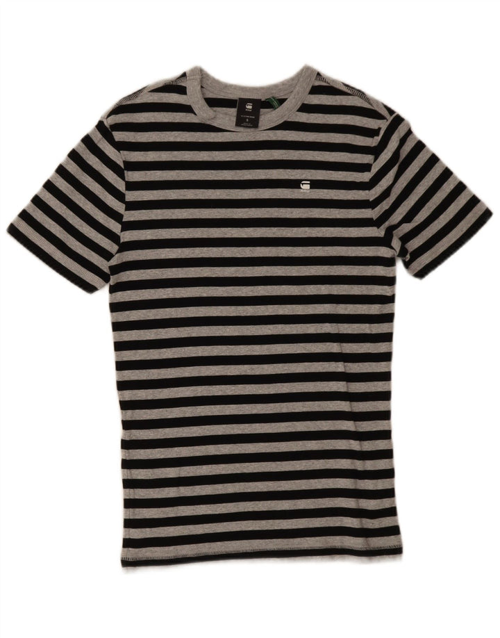 G-STAR Homme T-Shirt Top Petit Noir Rayé Coton