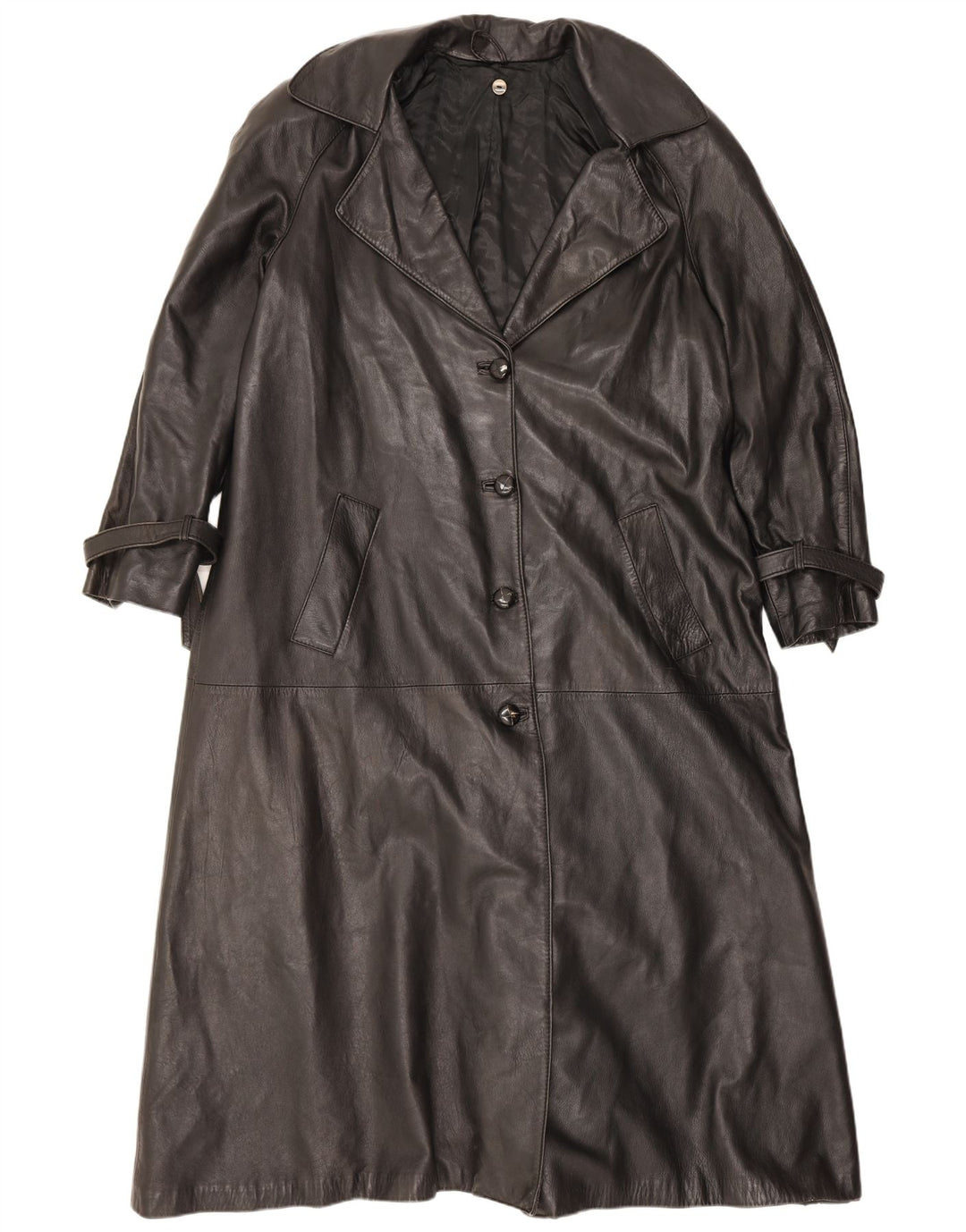Sacip Manteau en Cuir Femme IT 42 Moyen Noir