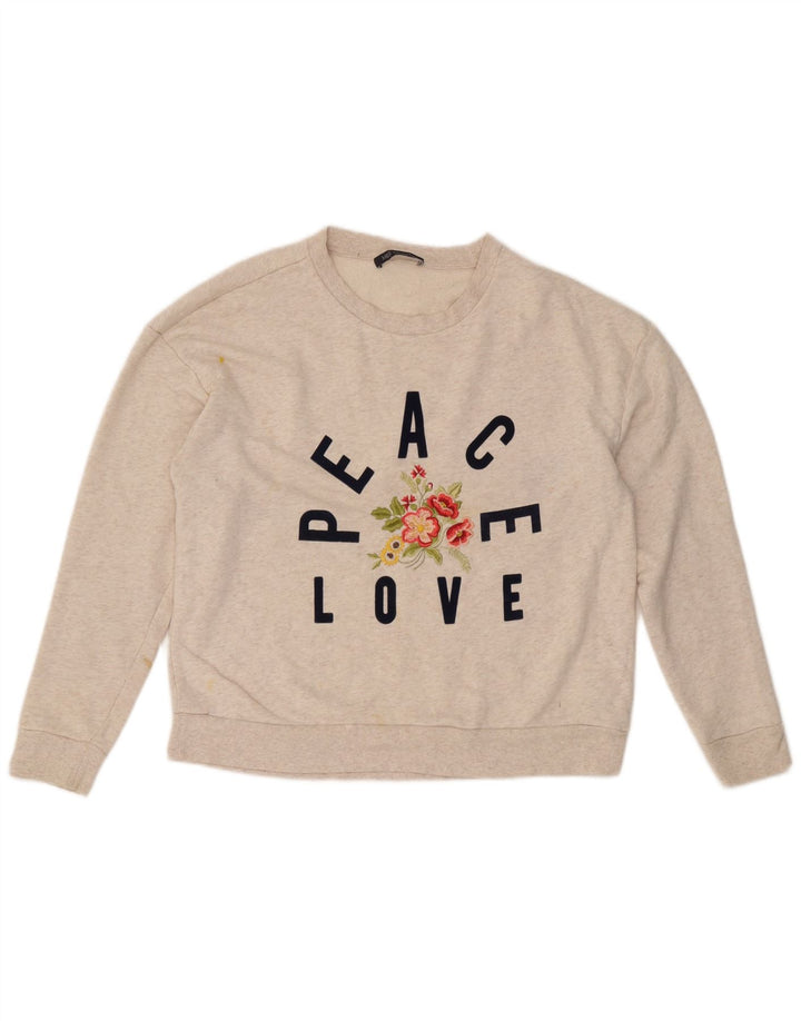 Marks & Spencer Sweat-shirt pour femme UK 16 Large Blanc cassé Floral