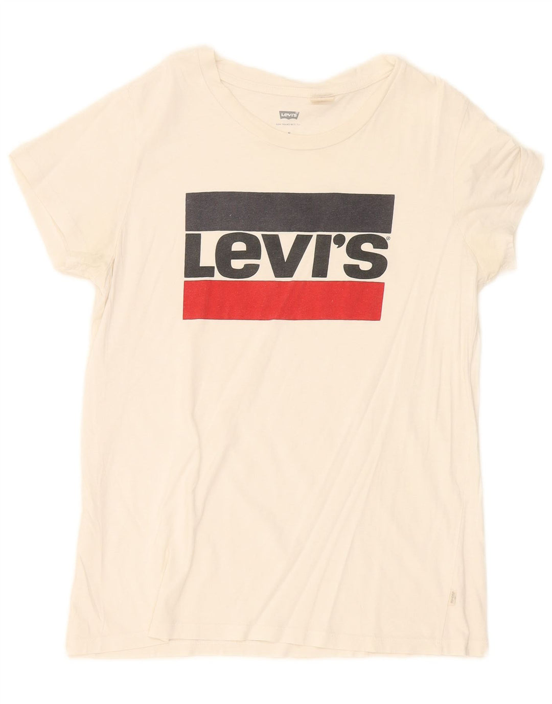 Levi's T-Shirt Graphique Femme UK 12 Blanc Moyen