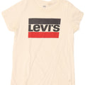Levi's T-Shirt Graphique Femme UK 12 Blanc Moyen
