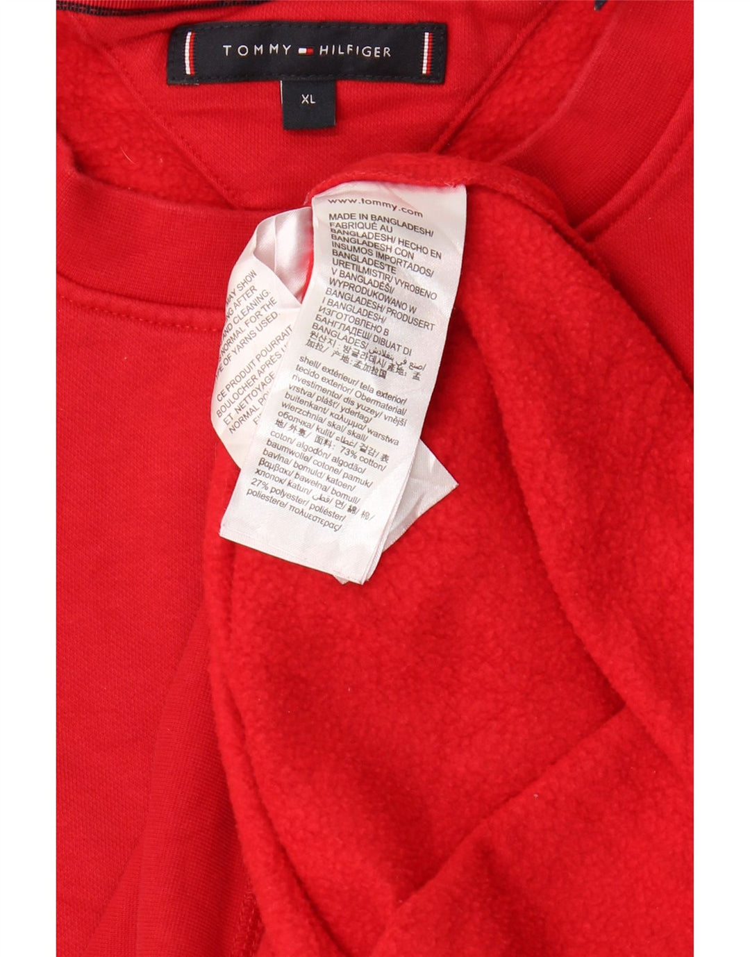 TOMMY HILFIGER Sweat-Shirt Homme XL Rouge Coton