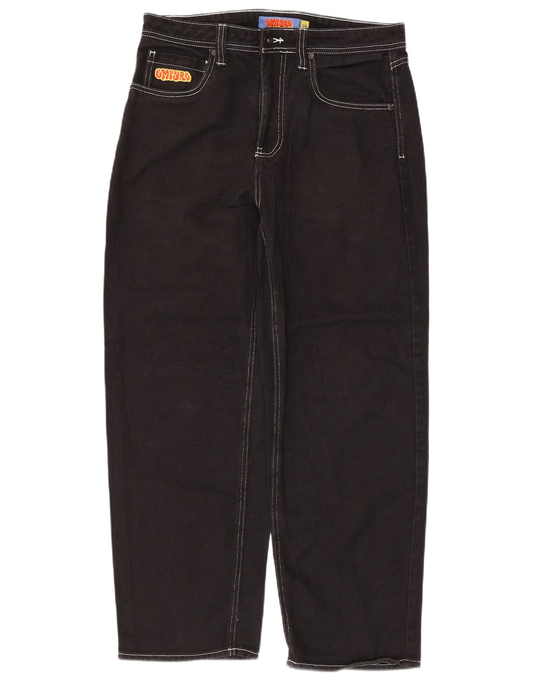 VINTAGE Jean fuselé homme W30 L28 coton noir