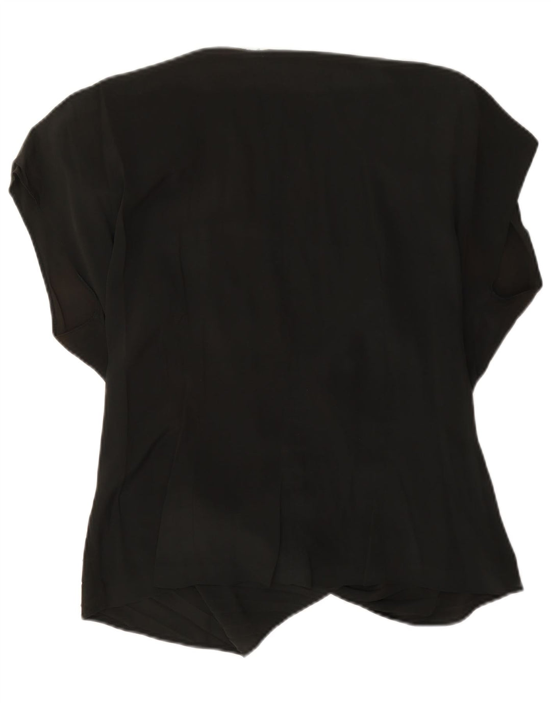 vintage Femmes Surdimensionné Wrap Blouse Top US 4 Petit Acétate Noir