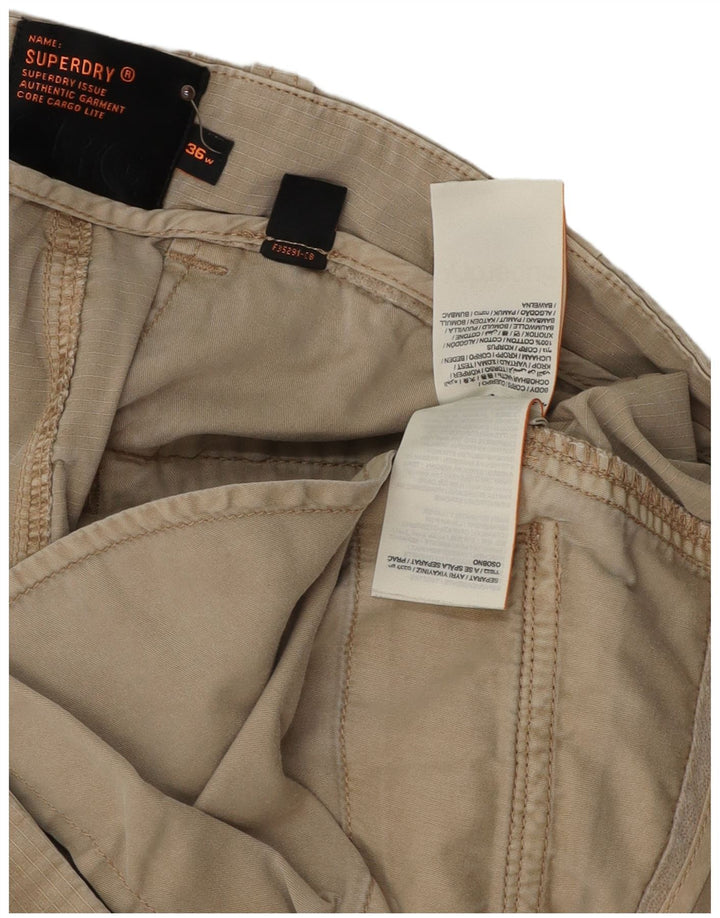 SUPERDRY Mens Cargo Shorts W36 Large Beige Cotton