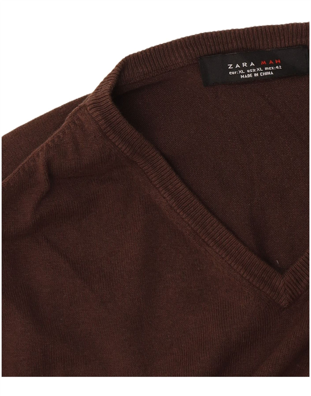 Zara Pull col V pour homme XL Marron