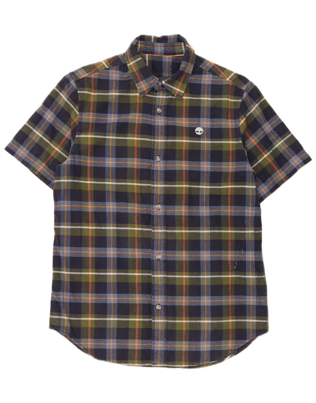 Timberland Chemise à manches courtes homme bleu marine moyen à carreaux en coton