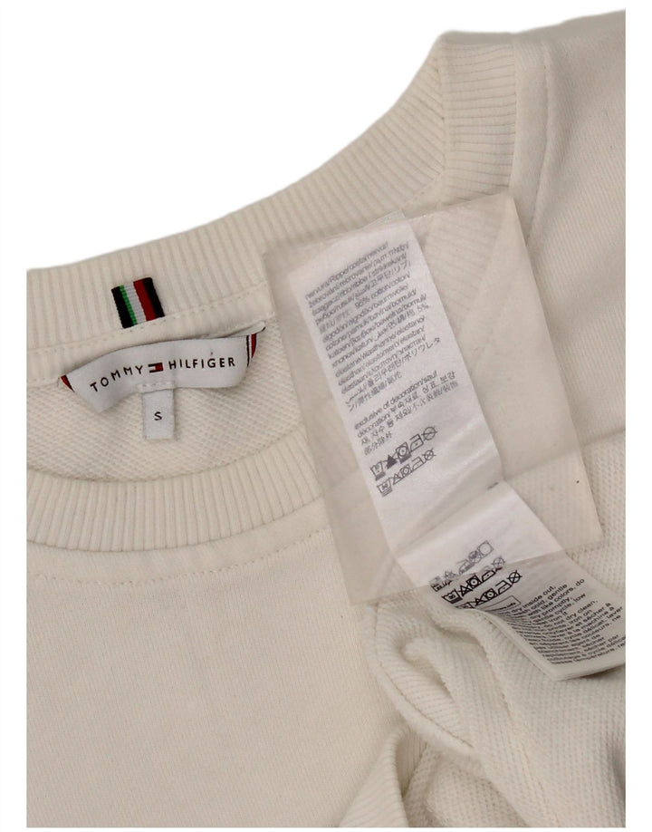Tommy Hilfiger Sweat-shirt surdimensionné graphique pour femme UK 10 Petit Blanc