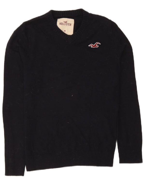 Hollister Pull Col V Homme Bleu Marine Moyen Coton