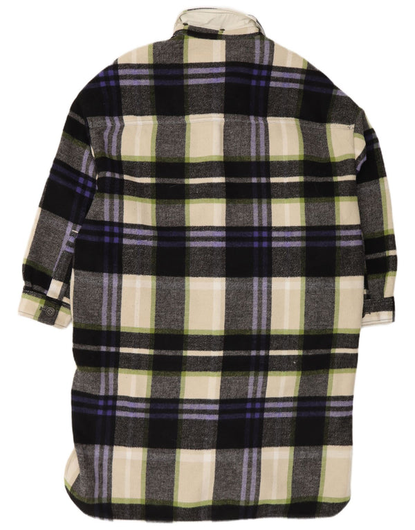 Zara Robe chemise surdimensionnée à manches longues pour femme UK 14 Medium Multicolore