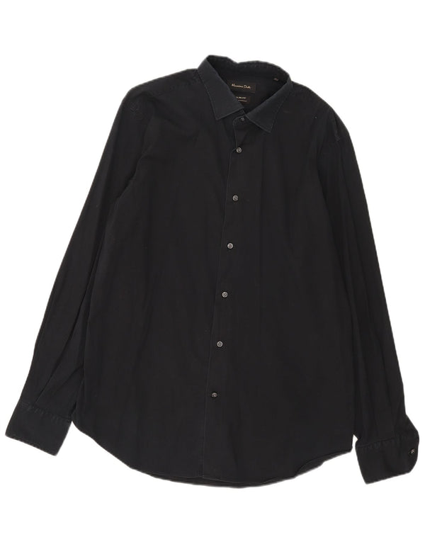 Massimo Dutti Chemise Slim Fit Homme Noir XL