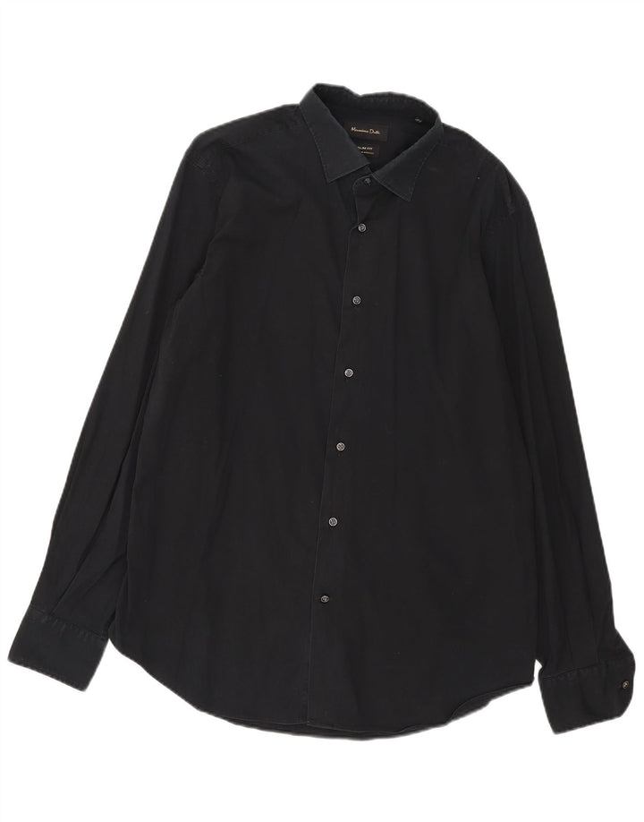 Massimo Dutti Chemise Slim Fit Homme Noir XL