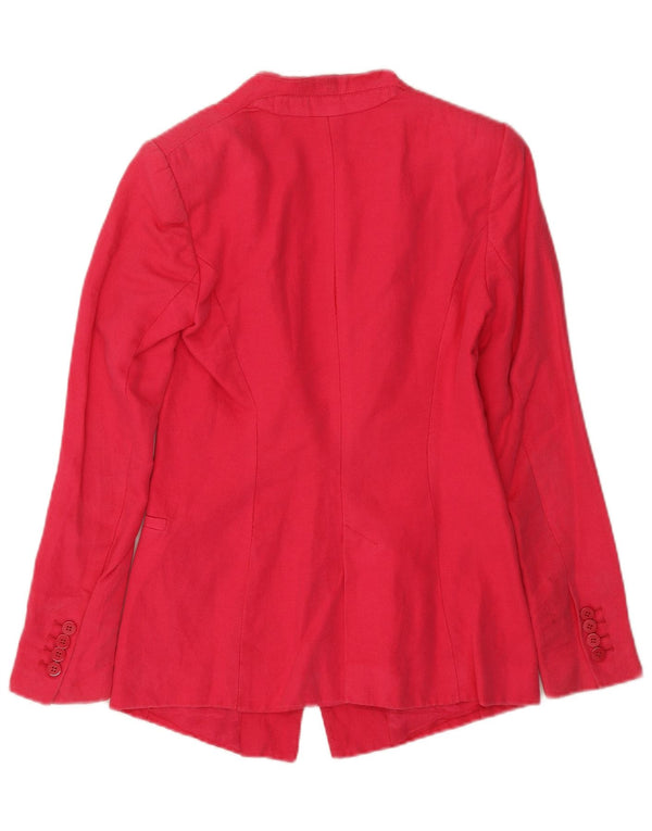 Zara Womens 1 Button Blazer Jacket UK 6 XS Rose Coton