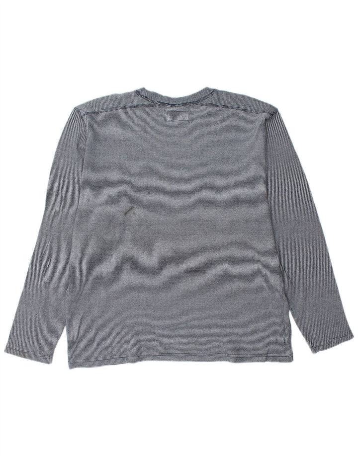 BONOBOS Haut Homme Manches Longues XL Bleu Rayure Coton