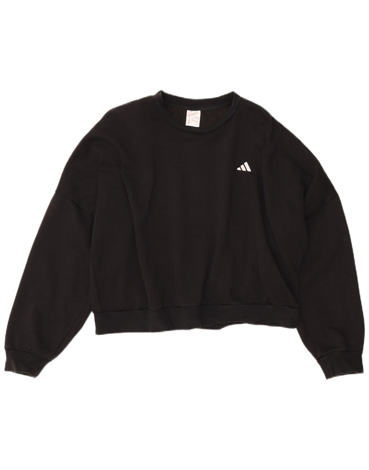 ADIDAS Sweat-shirt court surdimensionné pour femme UK 16/18 Grand coton noir
