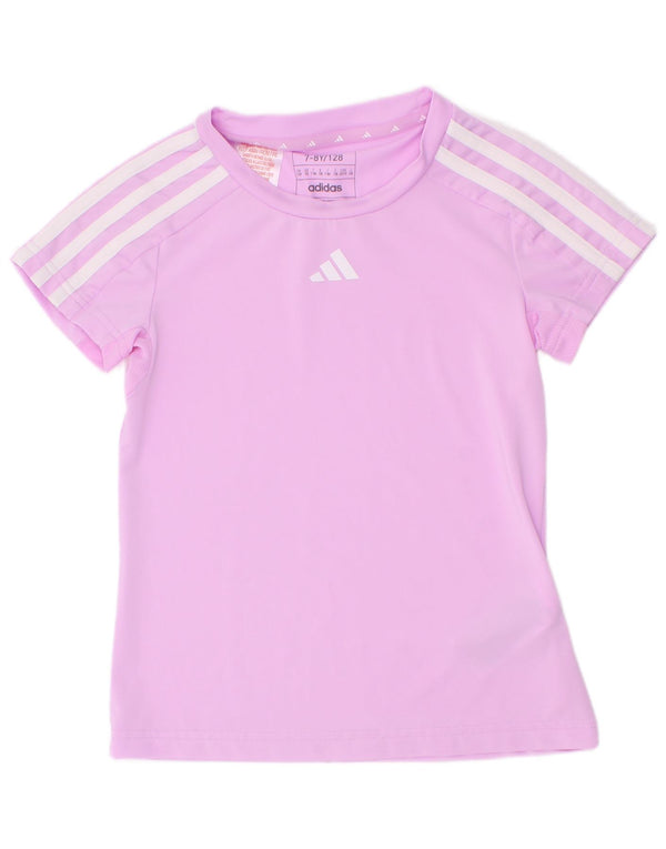 Adidas Filles Aeroready T-Shirt Top 7-8 ans Violet Polyester