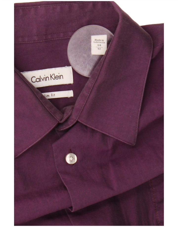 CALVIN KLEIN Chemise Slim Fit Homme Taille 44 XL Violet Coton