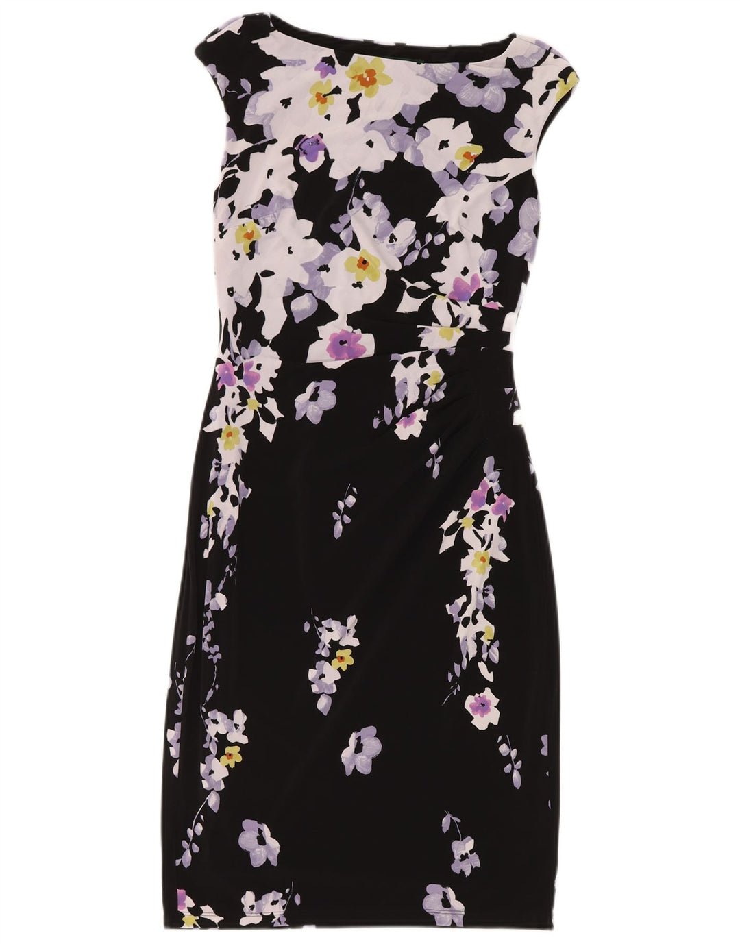 Ralph Lauren Robe fourreau pour femme US 4 Petit polyester floral noir