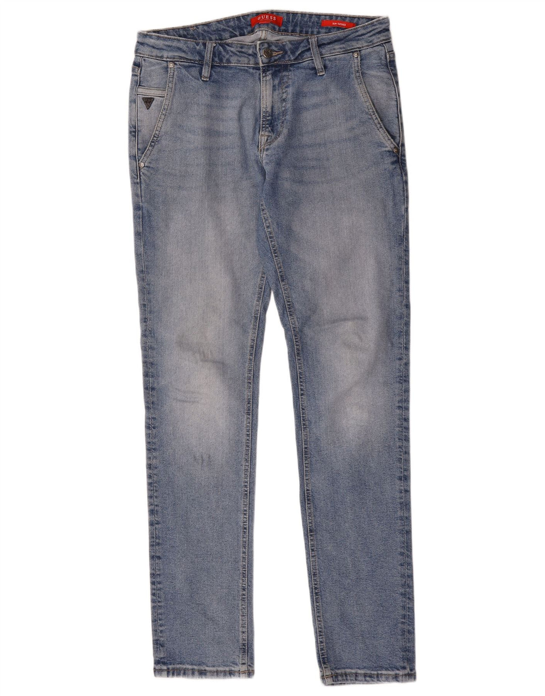 Guess Jean Slim Fuselé Femme W32 L34 Bleu Polyester