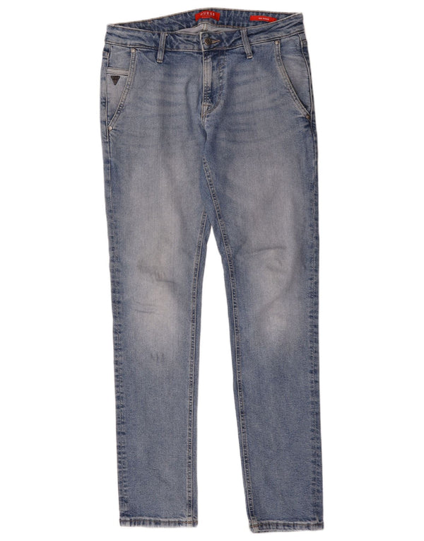 Guess Jean Slim Fuselé Femme W32 L34 Bleu Polyester