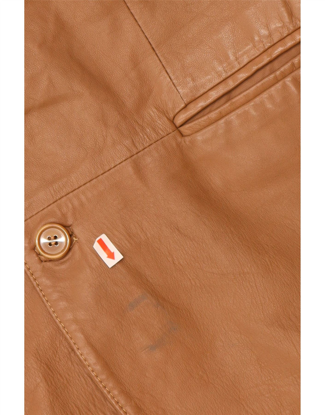 VINTAGE Veste blazer en cuir à 2 boutons pour homme IT 48 Cuir beige moyen