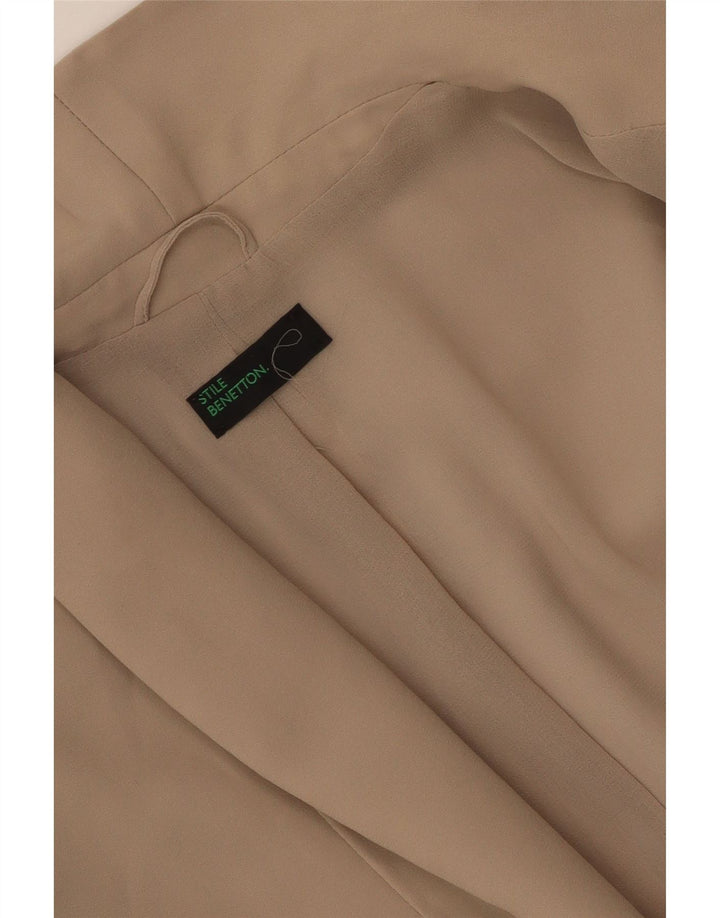 Benetton Veste Blazer 1 Bouton Femme UK 12 Beige Moyen