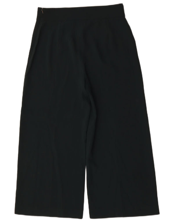 Zara Pantalon court à jambe large pour femme Large W30 L26 Vert Polyester