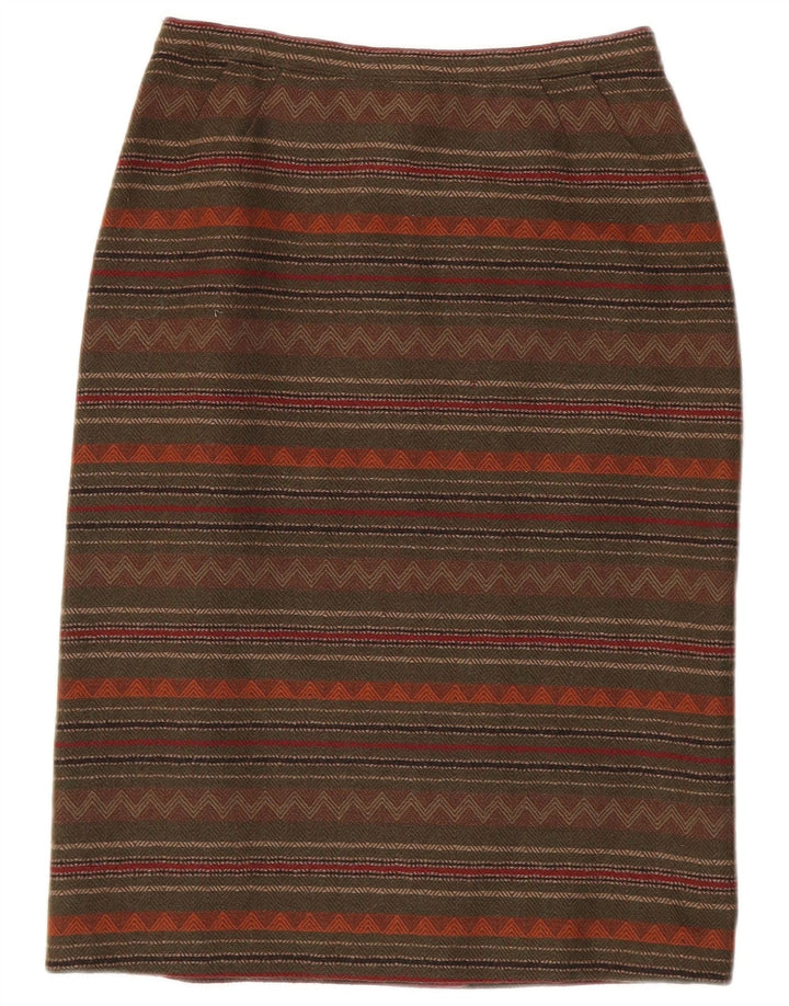 jupe crayon femme vintage W26 Petit Kaki Rayé