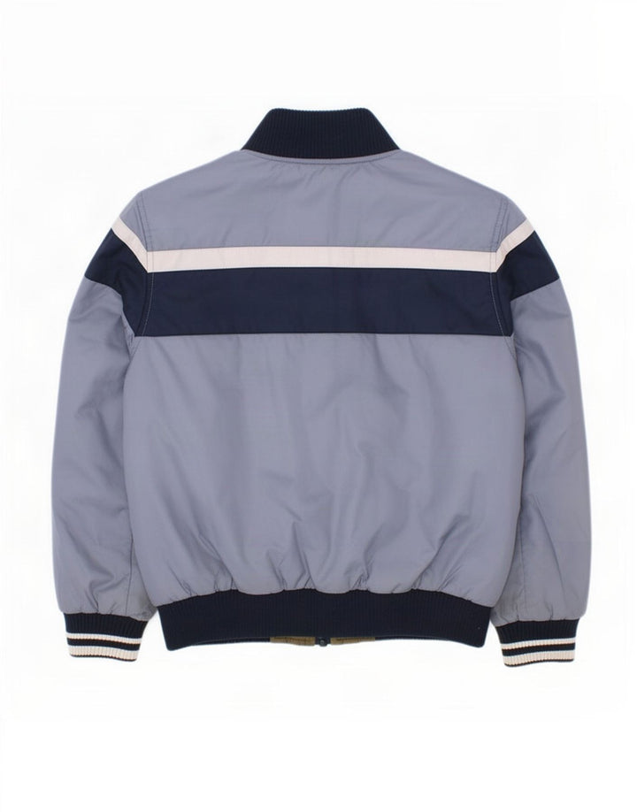 Benetton Veste matelassée graphique pour garçon 7-8 ans Bleu moyen colour block