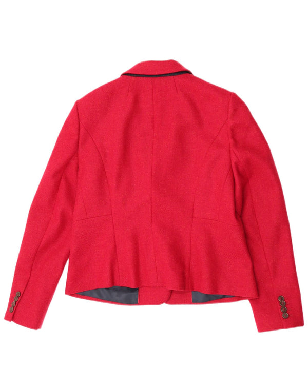Hobbs Veste Blazer 2 Boutons Femme UK 16 Grande Laine Rouge