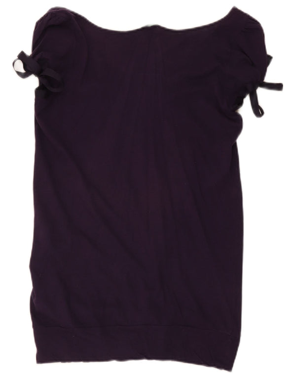 Benetton Chemisier Top UK 14 Large Violet Coton Femme