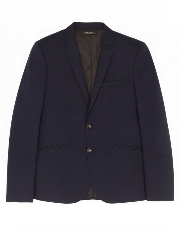 Zara Veste Blazer 2 Boutons Homme UK 42 XL Bleu Marine Coton