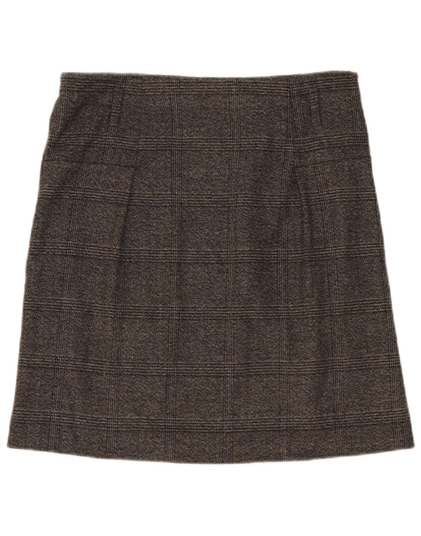 Zara Womens Straight Skirt Medium W28  Grey Plaid Polyester