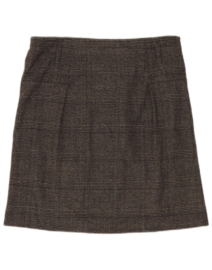 Zara Femme Jupe Droite Moyen W28 Gris Plaid Polyester
