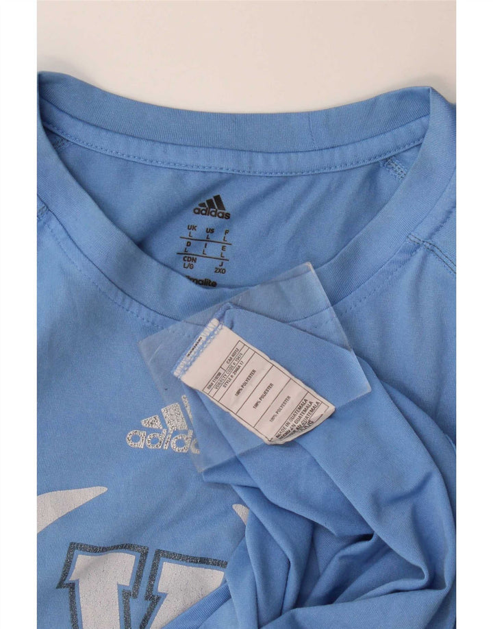 Adidas Hommes Villanova Graphic Top Manches Longues Grand Bleu Polyester