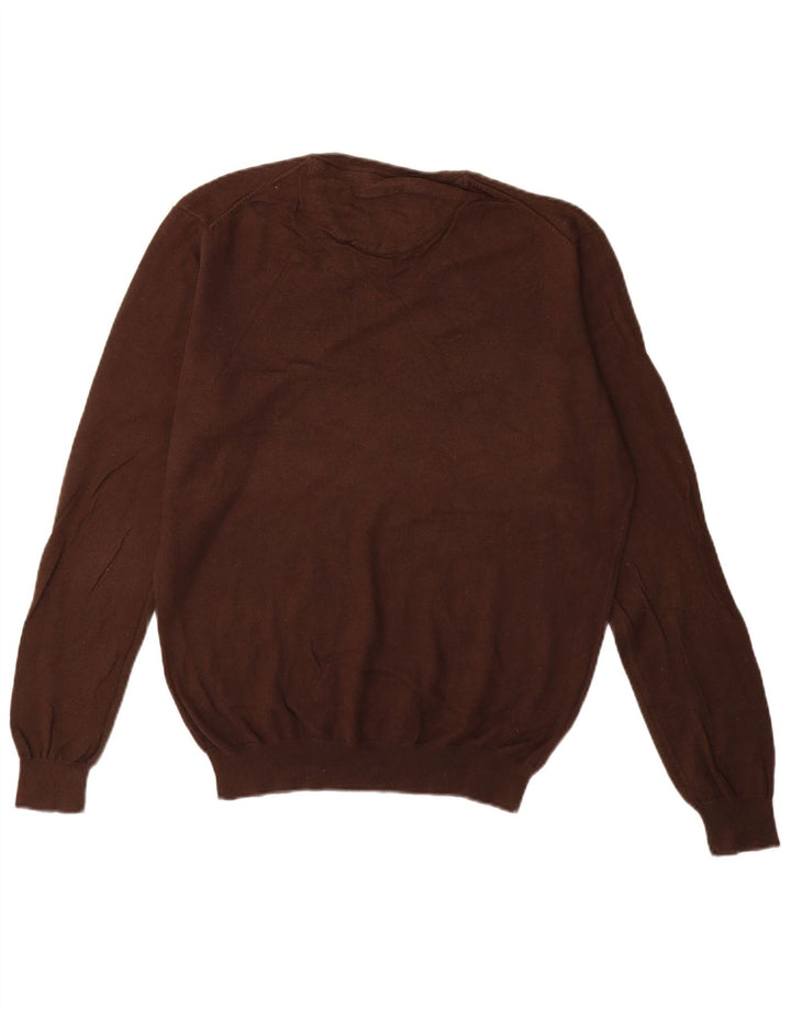 Massimo Dutti Pull col V pour homme en coton marron Taille L