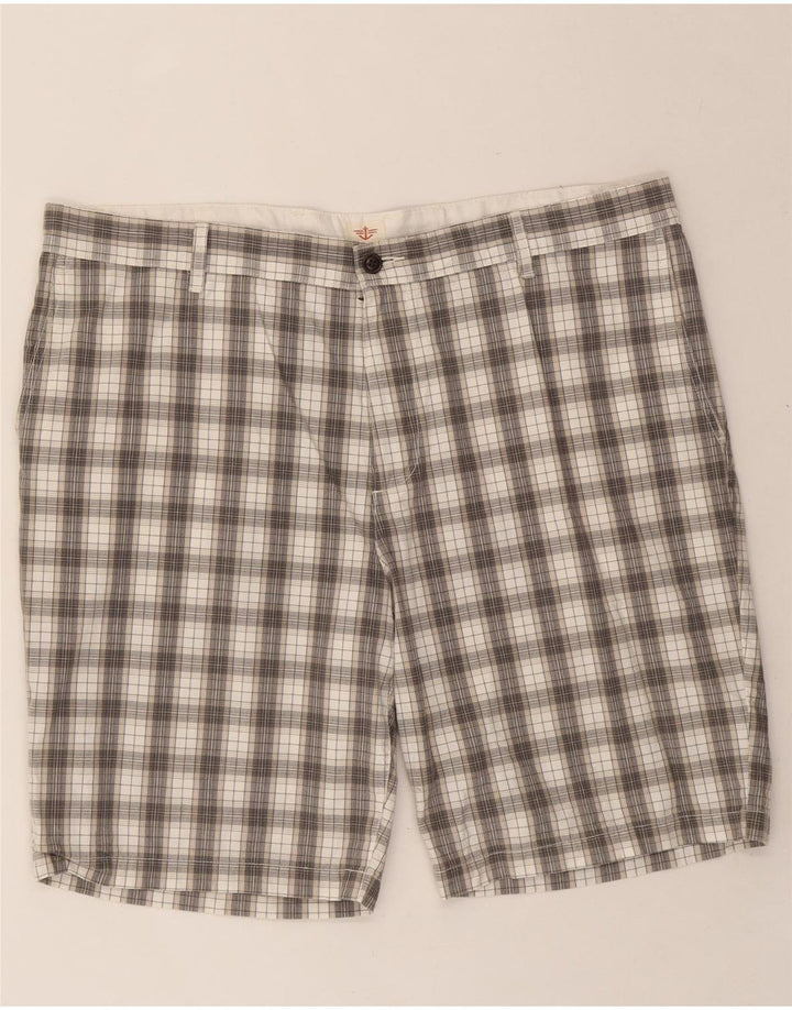 DOCKERS Mens Chino Shorts W42 2XL Grey Check Cotton Vintage Dockers and Second-Hand Dockers from Messina Hembry 