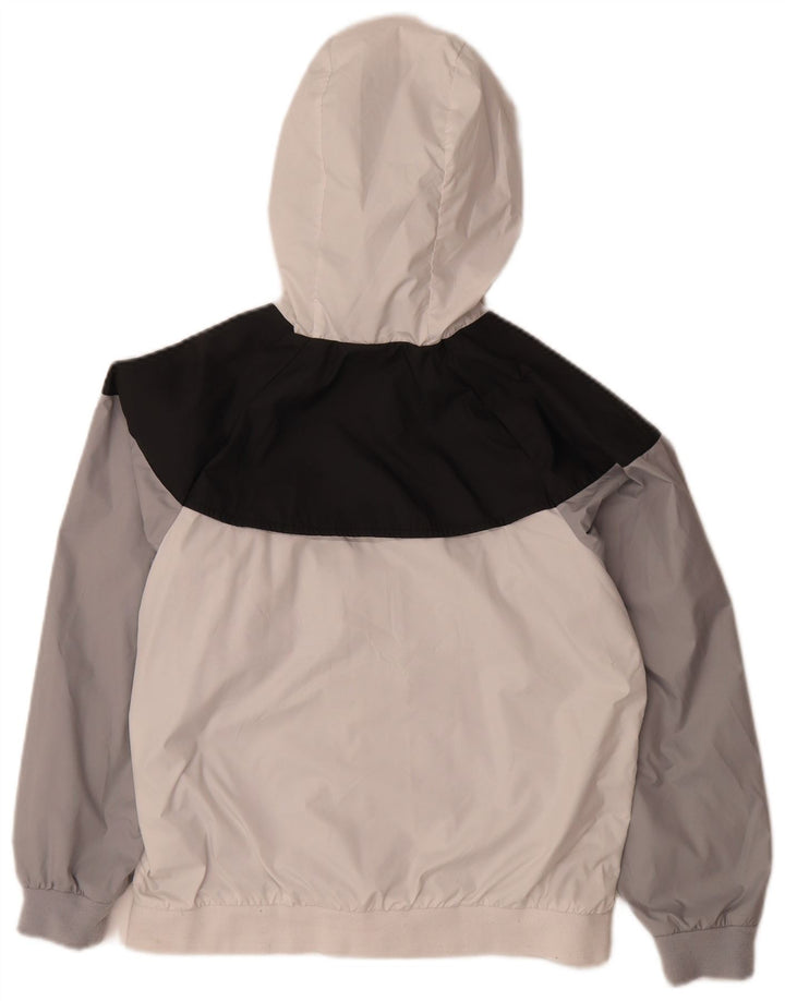 Nike Veste de pluie à capuche pour garçon 12-13 ans Large Blanc Colorblock Polyester