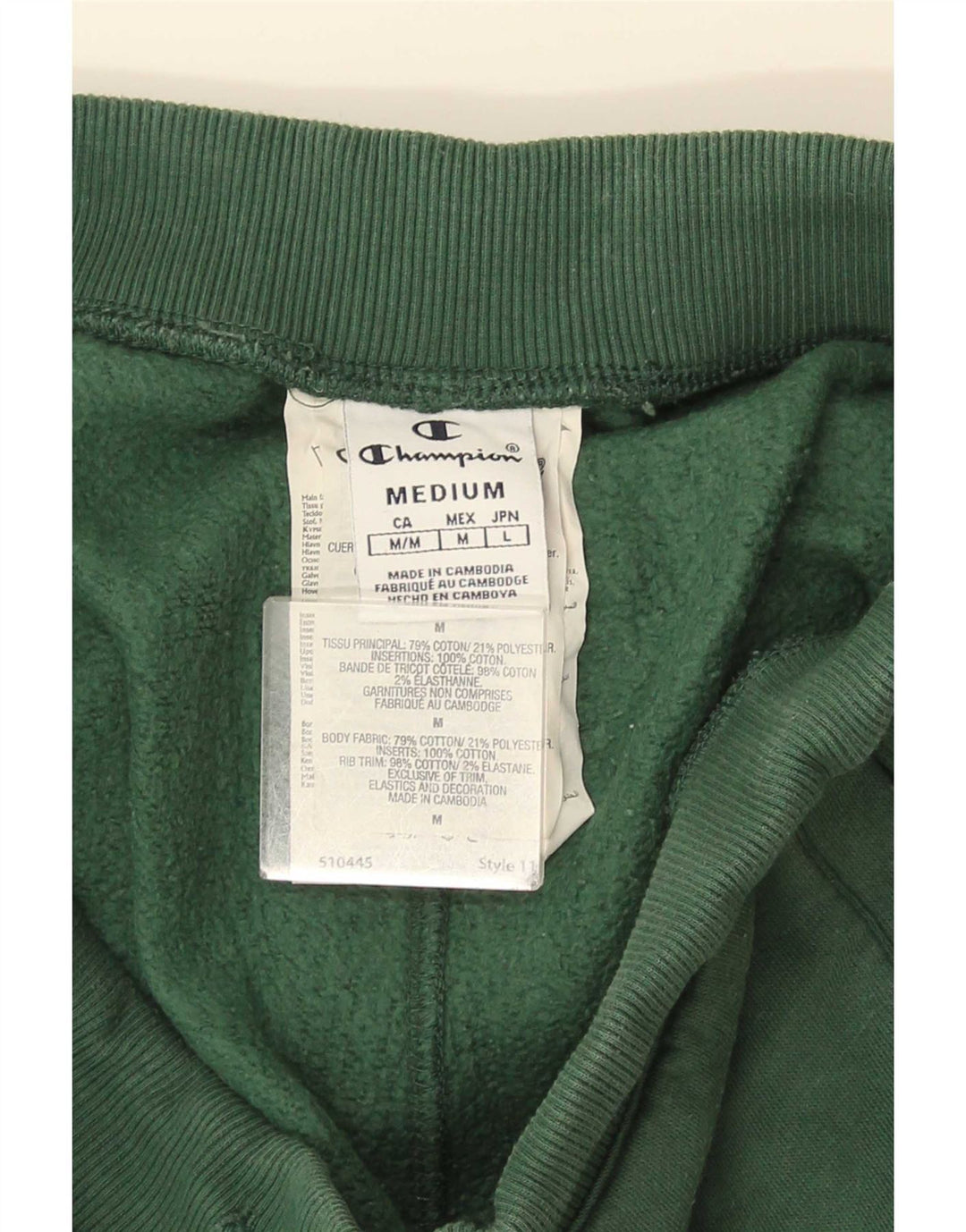 Champion Pantalon De Survêtement Joggers Homme Vert Moyen Coton