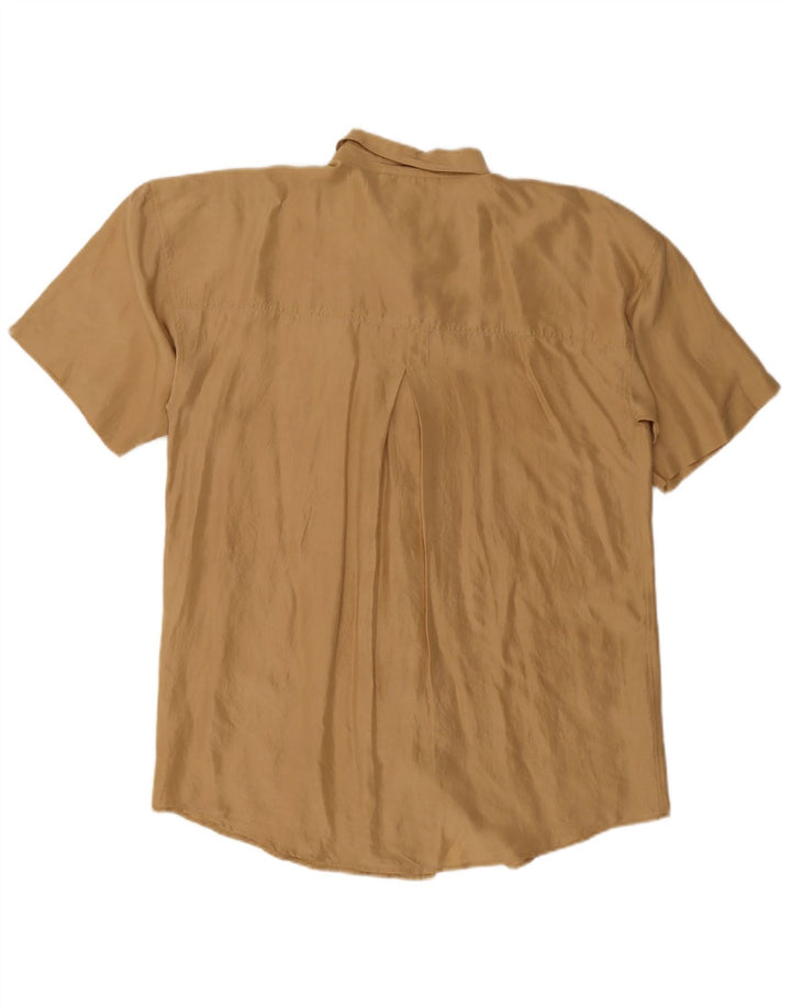 Studio Chemise surdimensionnée à manches courtes pour femme UK 44 en soie marron moyen