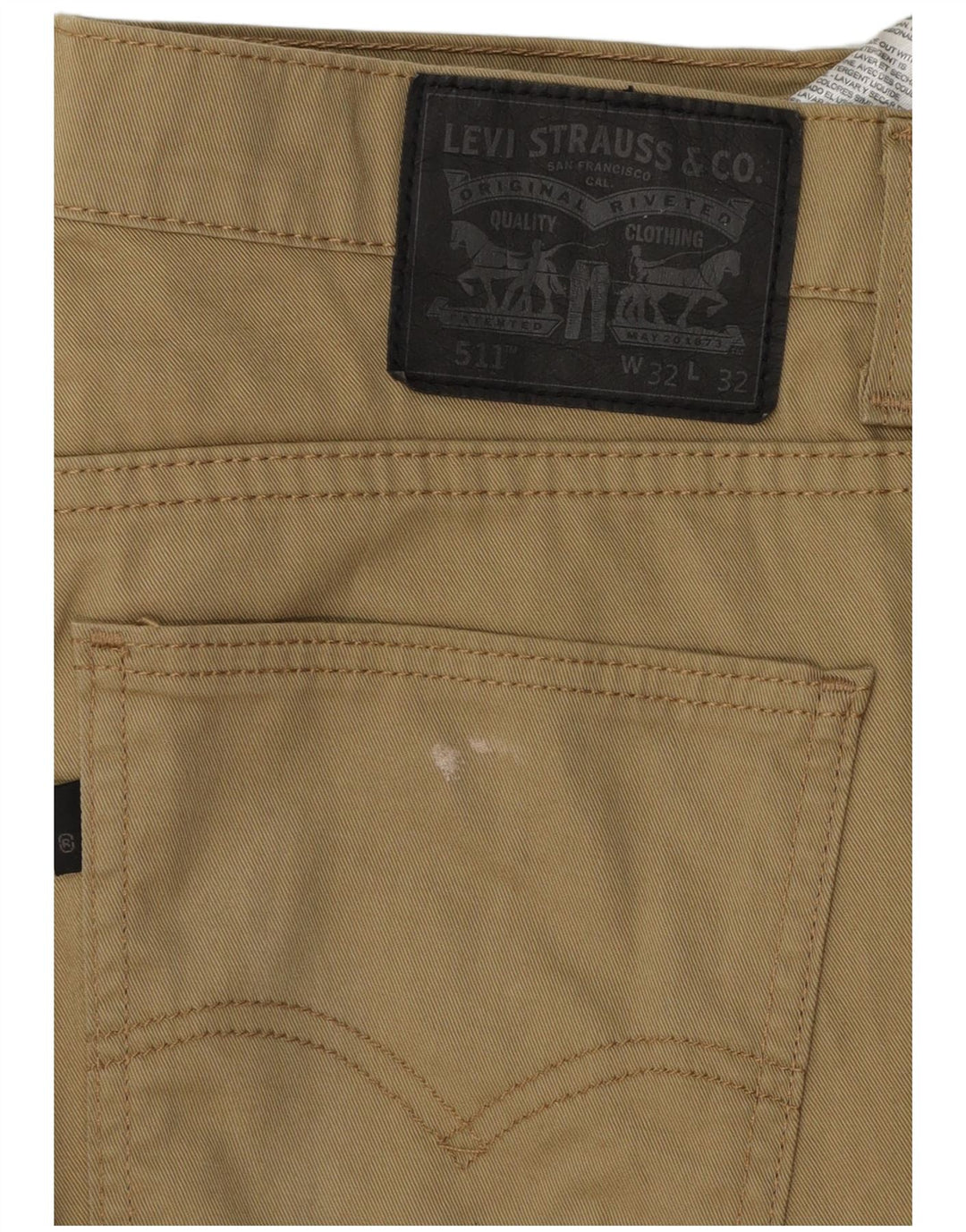 Levi's Pantalon 511 Slim Casual W32 L32 Homme Beige Coton