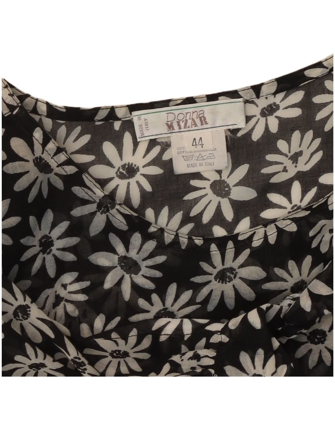 DONNA MIZAR Robe Maxi Femme IT 44 Coton Floral Noir Moyen