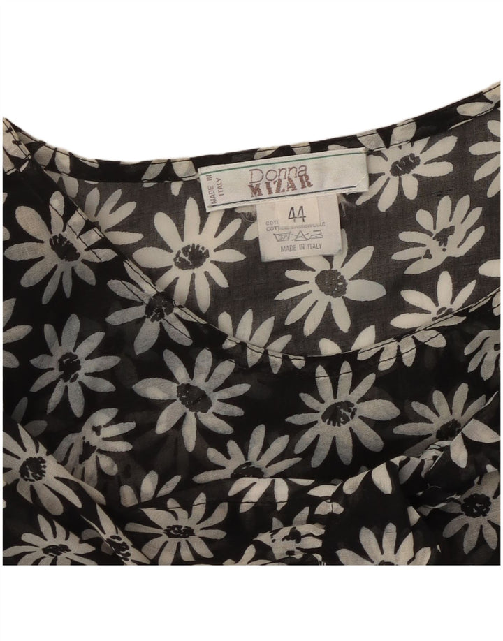 DONNA MIZAR Robe Maxi Femme IT 44 Coton Floral Noir Moyen