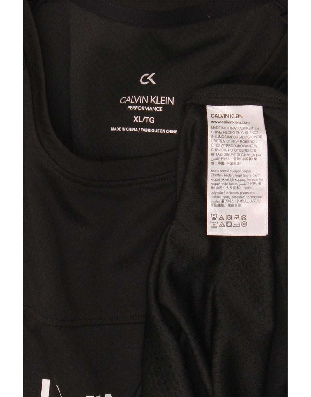 Calvin Klein Homme Performance Graphic T-Shirt Top XL Noir Polyester