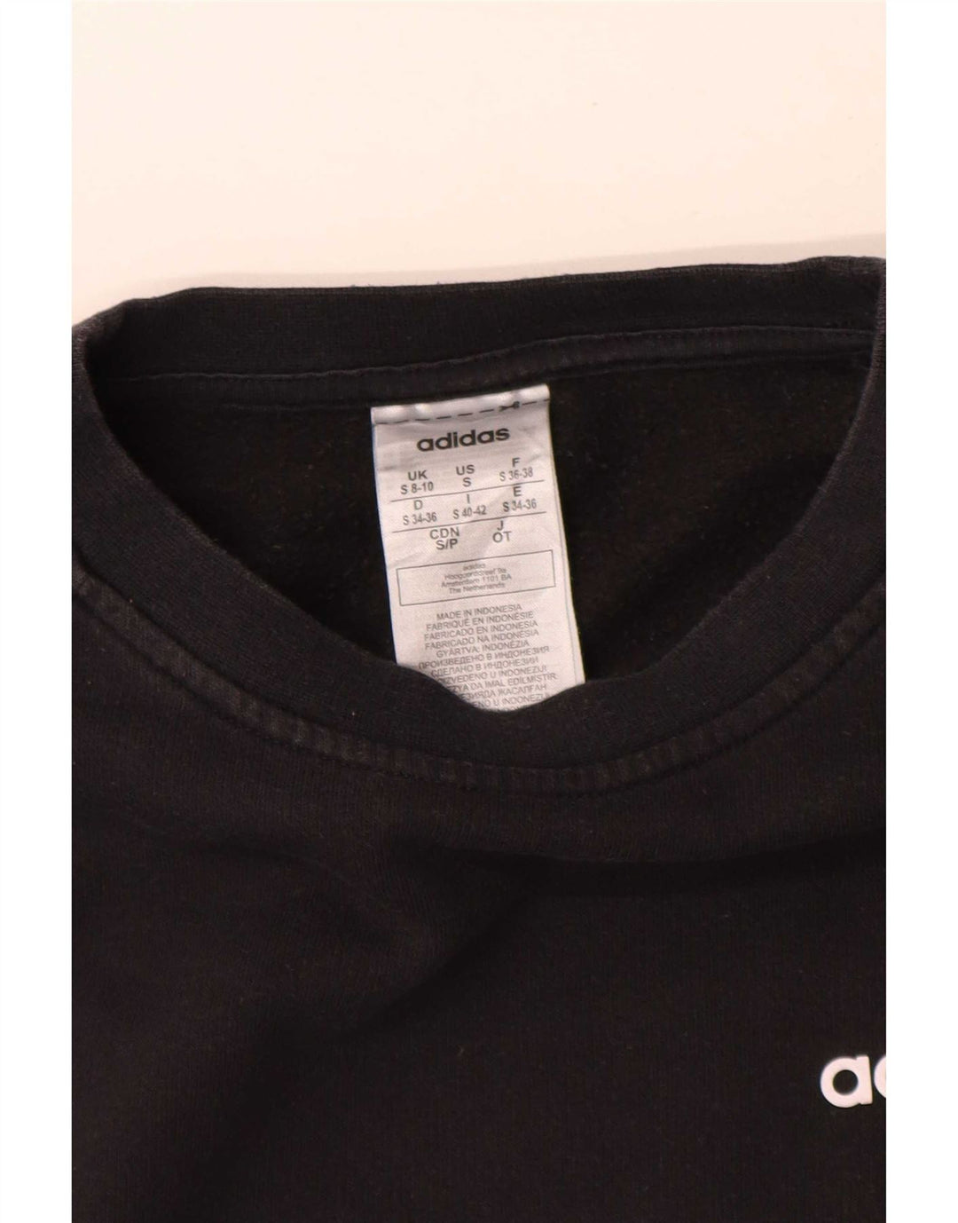 Adidas Sweat-shirt surdimensionné pour femme UK 8/10 Petit coton noir
