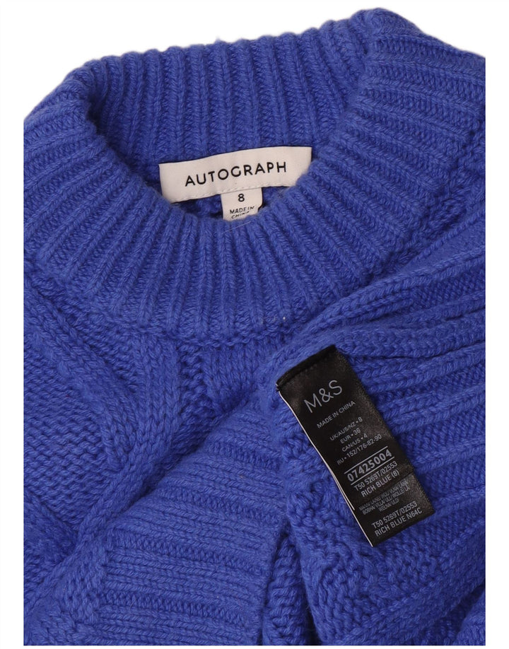 Marks & Spencer Pull à col roulé autographe pour femme UK 8 Small Bleu