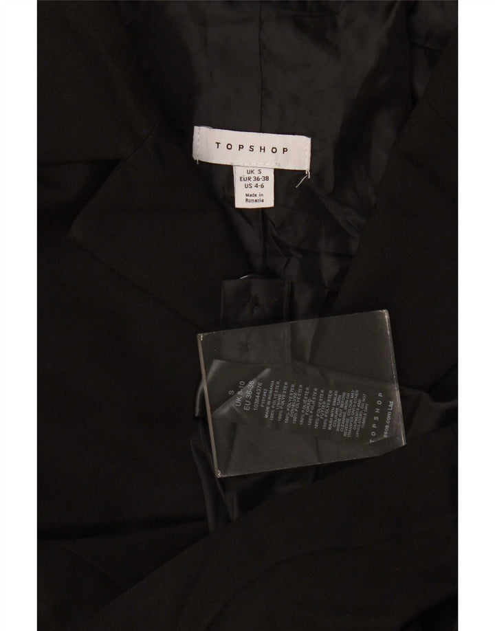 Topshop Veste blazer surdimensionnée à 3 boutons pour femme UK 10 Petit Noir Polyester