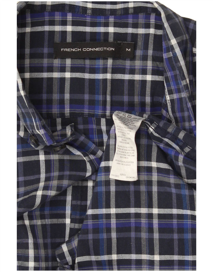 French Connection Chemise Homme Bleu Marine Moyen Carreaux Coton