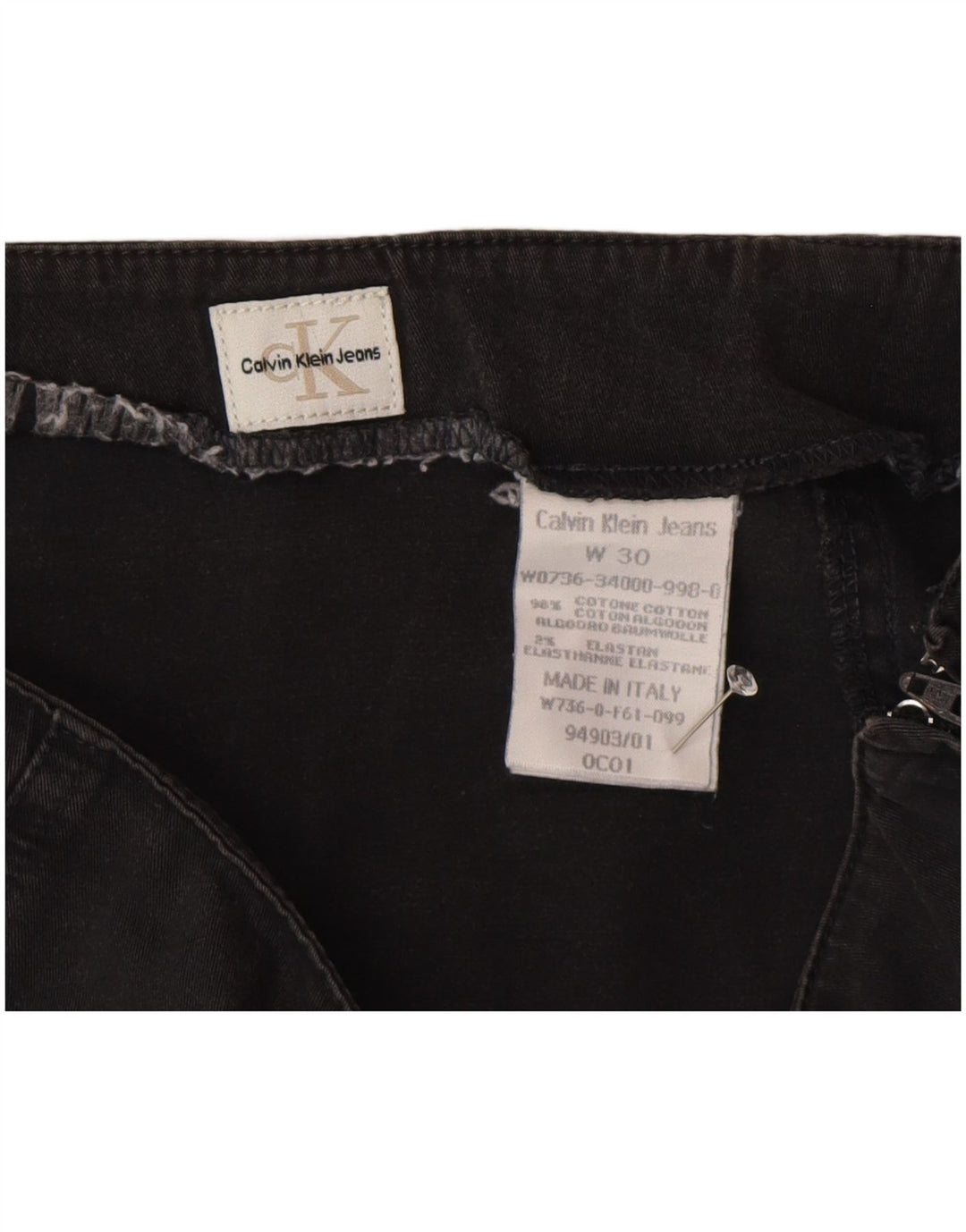 Calvin Klein Mini-jupe W30 en coton gris moyen pour femme