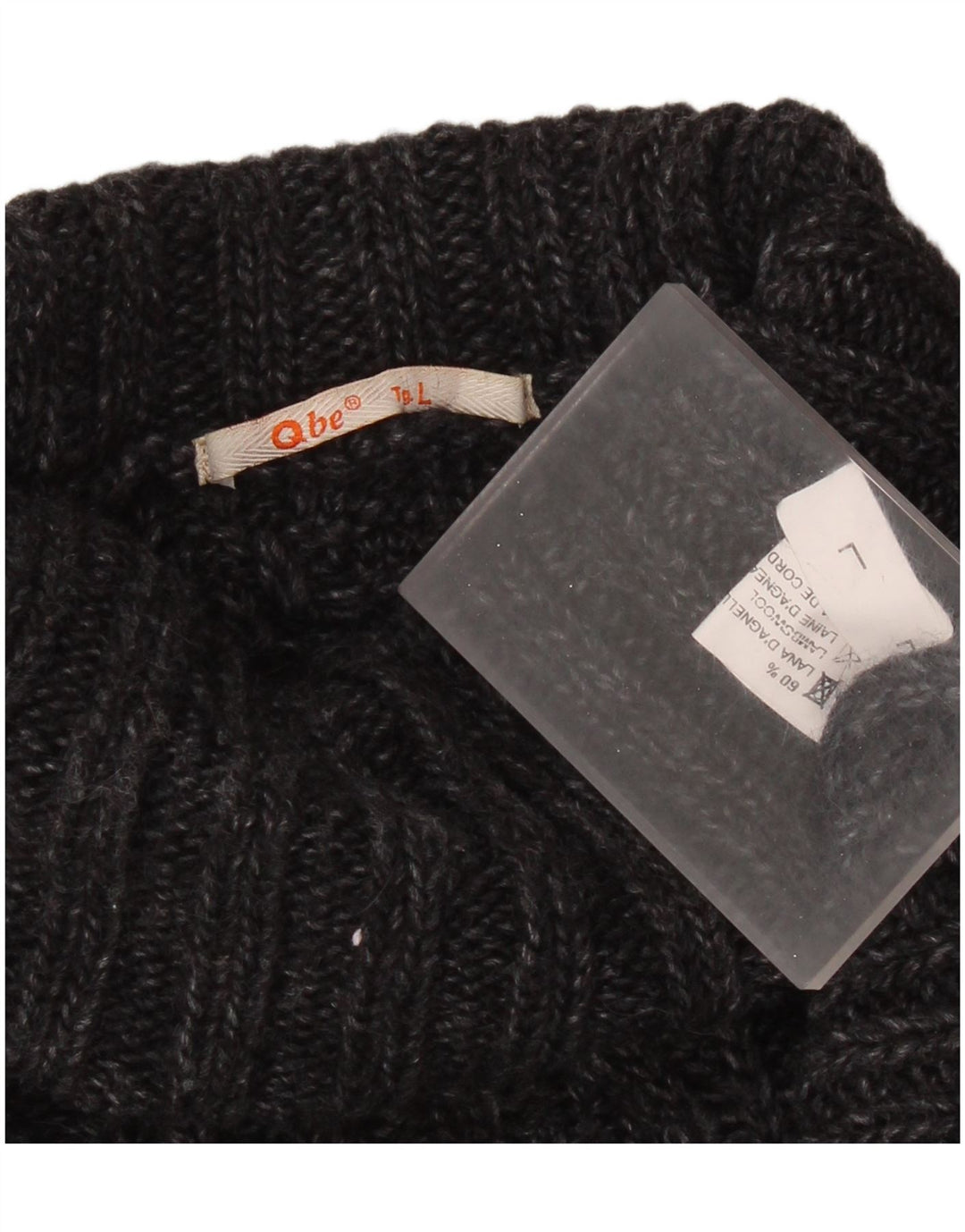 vintage Mens Roll Neck Jumper Pull Grande laine d’agneau grise